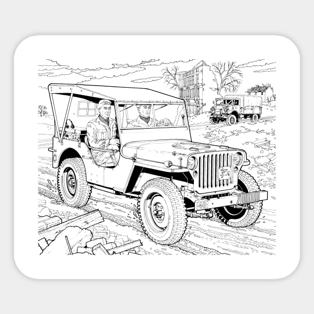 Light Military Vehicle Sticker by davidroland